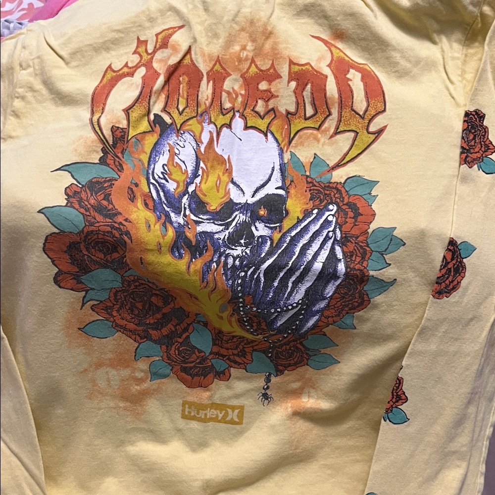 Hurley skull yellow long sleeve Sm.5 Tie-Dye Shorts🏝️ - Picture 5 of 13
